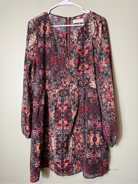 Abercrombie & Fitch Dresses & Skirts - Abercrombie & Fitch Long-Sleeve Floral Print Dress - Red,‎ Black, Cream Large